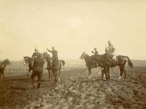 France Grimonviller Military Exercises Officers Horses Old Photo 1913