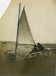 Belgium Middelkerke Race Sand Yacht on the Pier Old Photo 1900