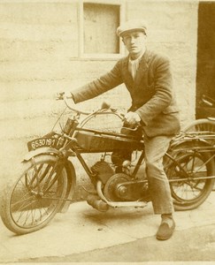 France Lille Motorcycle Motorette Terrot Type E Old Photo Snapshot 1922