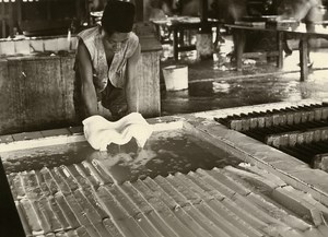 Singapore Leather Manufacture Workers Old Amateur Photo 1930