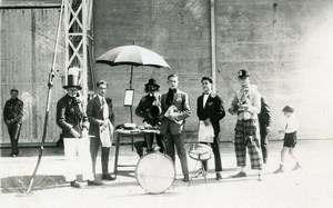 France Celebration on Military Airbase Costumes Make up Clown Old Photo 1930