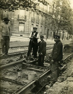 France Paris Railways Highways Workers Tracks Old Photo 1900