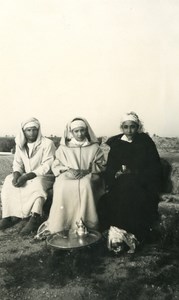 Morocco Marrakech Group Tea Time Old Amateur Photo 1939