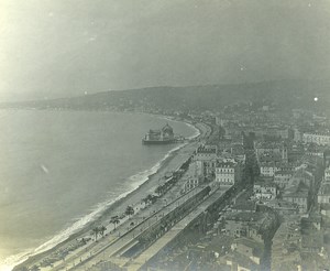 France Nice Panorama Beach and Casino Old Amateur Photo 1904