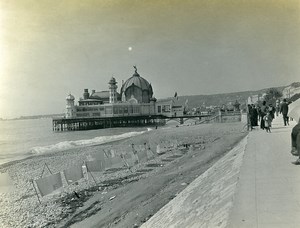 France Nice Panorama Beach Boardwalk Casino Old Amateur Photo 1904