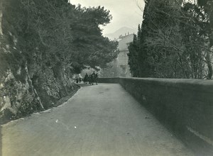France Around Nice Horse Car Road Old Amateur Photo 1904
