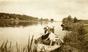 France Fishing Boat along the River Old Amateur Photo 1933