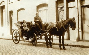 France Roubaix Horse Cab Old RPPC Victor Vajda Photo 1930