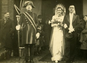 France Roubaix Wedding Couple Old RPPC Victor Vajda Photo 1930