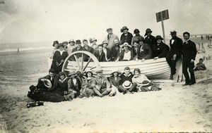 France Roubaix Esperanto Group in Barge Beach Old Victor Vajda Photo 1930