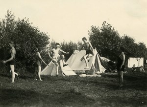 France Roubaix Camping Rope Skipping Tents Fun time Old Victor Vajda Photo 1930