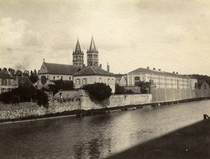 France Melun River Seine the Jail Prison Church Old Photo 1890