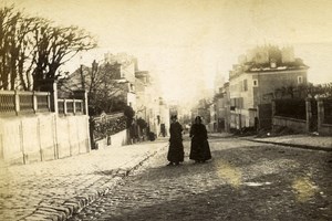 France Melun Cobblestone Street Old Photo 1890