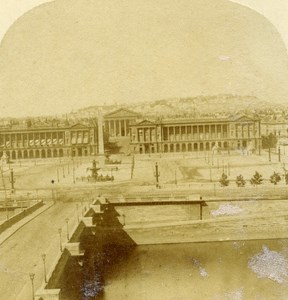 France Paris Panorama Place de la Concorde Old Half Stereo Photo 1860