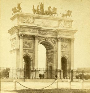 France Paris Triomph Arch Old Half Stereo Photo 1860