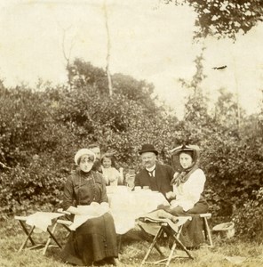 France Sunday in the Countryside Drinking Cidre ? Old Amateur Photo 1890
