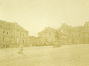 France Sunday in Countryside Luneville Castle Courtyard Old Amateur Photo 1890