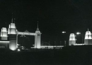 Canada Toronto Canadian National Exhibition at Night Old Photo 1950