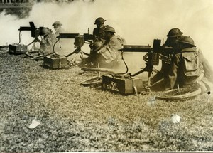 USA Richmond Pine Camp Military Maneuvers Machine Gun Old Photo 1939