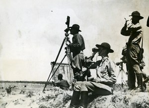 USA New York Military Maneuvers Field Artillery Officers Old Photo 1935