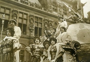 France Paris Mid Lent Parade Float Queen of Queens Old Photo Rol 1912