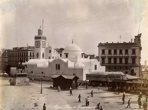 Algeria Algiers Government Square Animated Beer Mosser Old Photo 1890