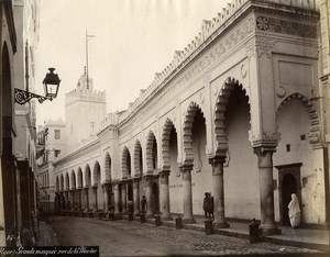 Algeria Algiers Great Mosque rue de la Marine Old Photo 1890