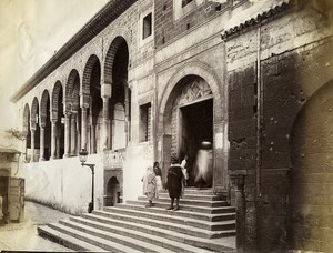 Tunisia Tunis Steps of Great Mosque Old Photo Garrigues 1890