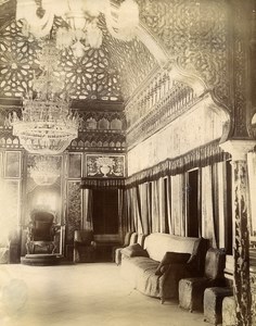 Tunisia Tunis Hall of Mirrors at Bardo Palace Old Photo Garrigues 1890