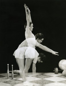 Maureen O'Sullivan doing her exercises at the gym studios MGM Photo 1932