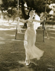 Karen Morley swaying on the swing MGM Photo 1932