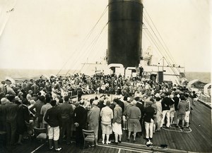 Ocean Liner Ile de France Games on the Deck Horse Racing Old Photo 1930
