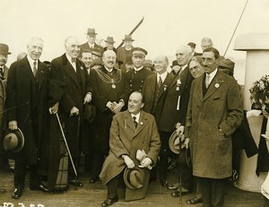 Ocean Liner Ile de France Captain Blancart Plymouth Mayor Mitchell Photo 1930