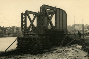 France Dieppe Colbert Bridge Rehabilitation Work Old Photo 1947