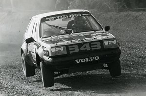 Belgium Rallye Race Car Volvo 343 Old Photo Vanderhaegen 1982