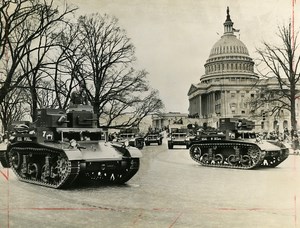 USA Washington Capitol Military Parade M2A2 Light Tanks Old photo 1935