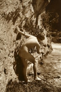 France Risque Nude Study Woman Outdoor Cliff Old Marcel Meys Photo 1920