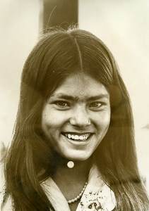 India Anonymous Young Girl Portrait Old photo 1960