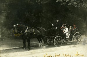 France Clichy sur Seine Horse Cart Old Photo Hand Colored 1908