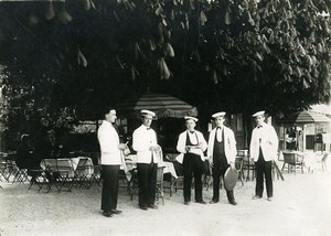 France Joinville le Pont Waiters at the Petit Robinson Guinguette Old Photo 1920