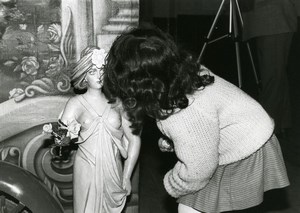 France Merry Go Round Fairground Ride Detail Girl & Woman Statue Old Photo 1960