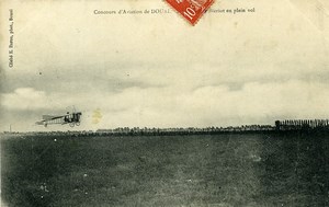 France Douai Bleriot in flight Aviation Pioneer Ace Pilot Old PC Postcard 1908