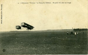 France Camp de Chalons Farman Airplane Pioneer Ace Pilot Old PC Postcard 1908