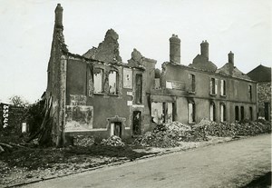 France WWI War Front Marne Courgivaux Street Ruins Old Photo Meurisse 1915