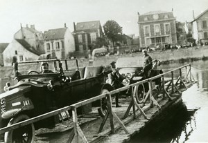 France WWI War Front Marne Soissons Transporter Bridge Old Photo Meurisse 1915