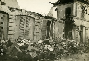 France WWI War Front Marne Soissons Post Office Ruins Old Photo Meurisse 1915