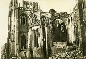 Belgium WWI Yser Front Ieper Cathedral Destruction Ruins Old Photo Meurisse 1915