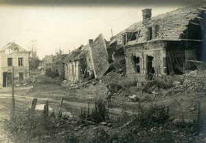 France WWI Village Ruins Grocery Mercer Shop Old Photo 1918