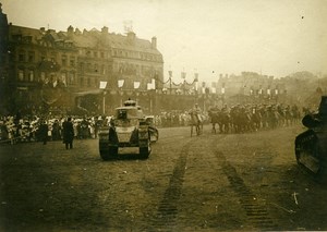 France Paris WWI Armistice Parade Celebrations Armored Tank Old Photo 1918