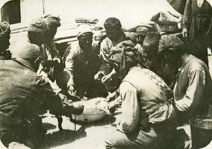 Greece WWI Orient War Salonique Troops ? Meal Time Old Photo 1918